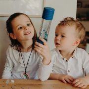 Botella de la calma azul