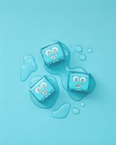 Cubos luminosos azul