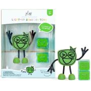 Cubos luminosos con personaje verde