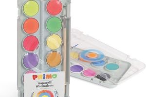 Paleta acuarelas 12 colores flúor y metalizados