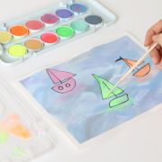 Paleta acuarelas 12 colores flúor