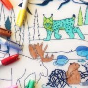 Mantel de silicona Bosque Boreal con pulsera azul