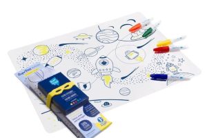 Mantel de silicona Espacio con pulsera amarillo