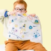 Mantel de silicona Espacio con pulsera amarillo