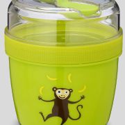 Fiambrera redonda grande con tapa refrigerante verde