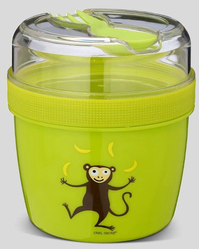 Fiambrera redonda grande con tapa refrigerante verde