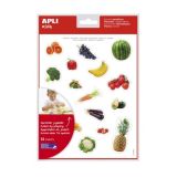 Gomets frutas y verduras realistas