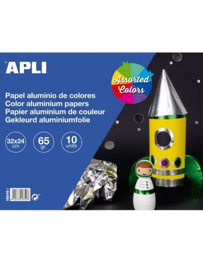 Papel de aluminio de colores 10 uni.
