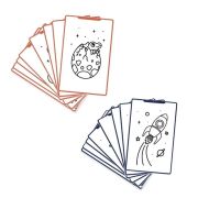 Set de 60 Láminas para Tableta de Dibujo Galaxias & Dinosaurios