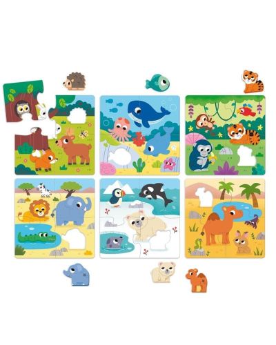 Set de 6 puzzles Hábitat