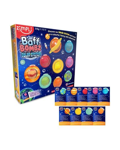 Pack 9 bombas de baño Sistema Solar